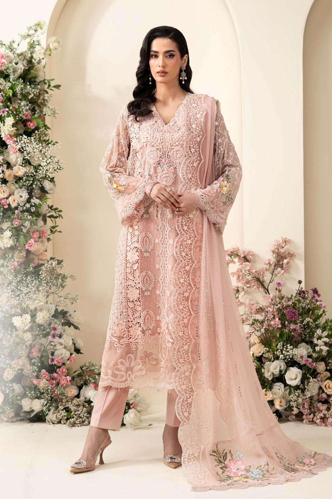 Maria B Embroidered Chiffon Collection 3 Piece Unstitched / Stitched
