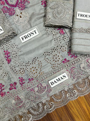 Mushq Embroidered Lawn Cotton Collection 3 piece Unstitched / Stitched