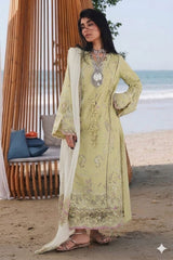 Qalamkar Luxury Lawn Chikan Kari Embroidery Collection 3 Piece Unstitched / Stitched