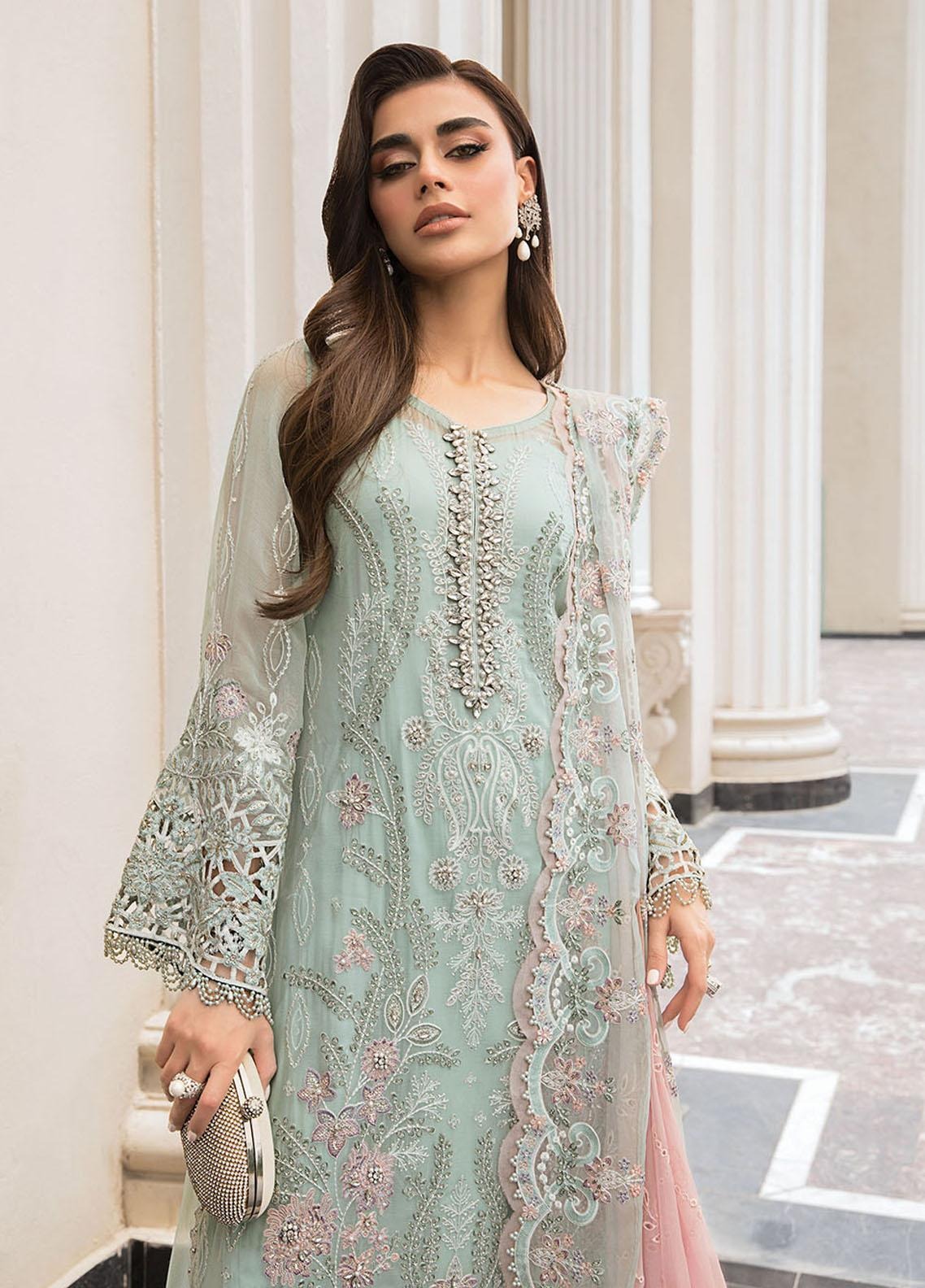 Maria B Embroidered Chiffon Collection 3 Piece Unstitched / Stitched