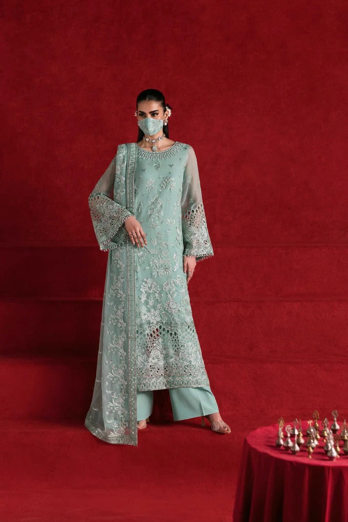 Flossie Luxury Embroidered Chiffon 3 Piece Unstitched / Stitched