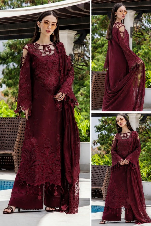 Adan Libas Luxury Lawn Embroidered Chikankari 3 Piece Unstitched / Stitched