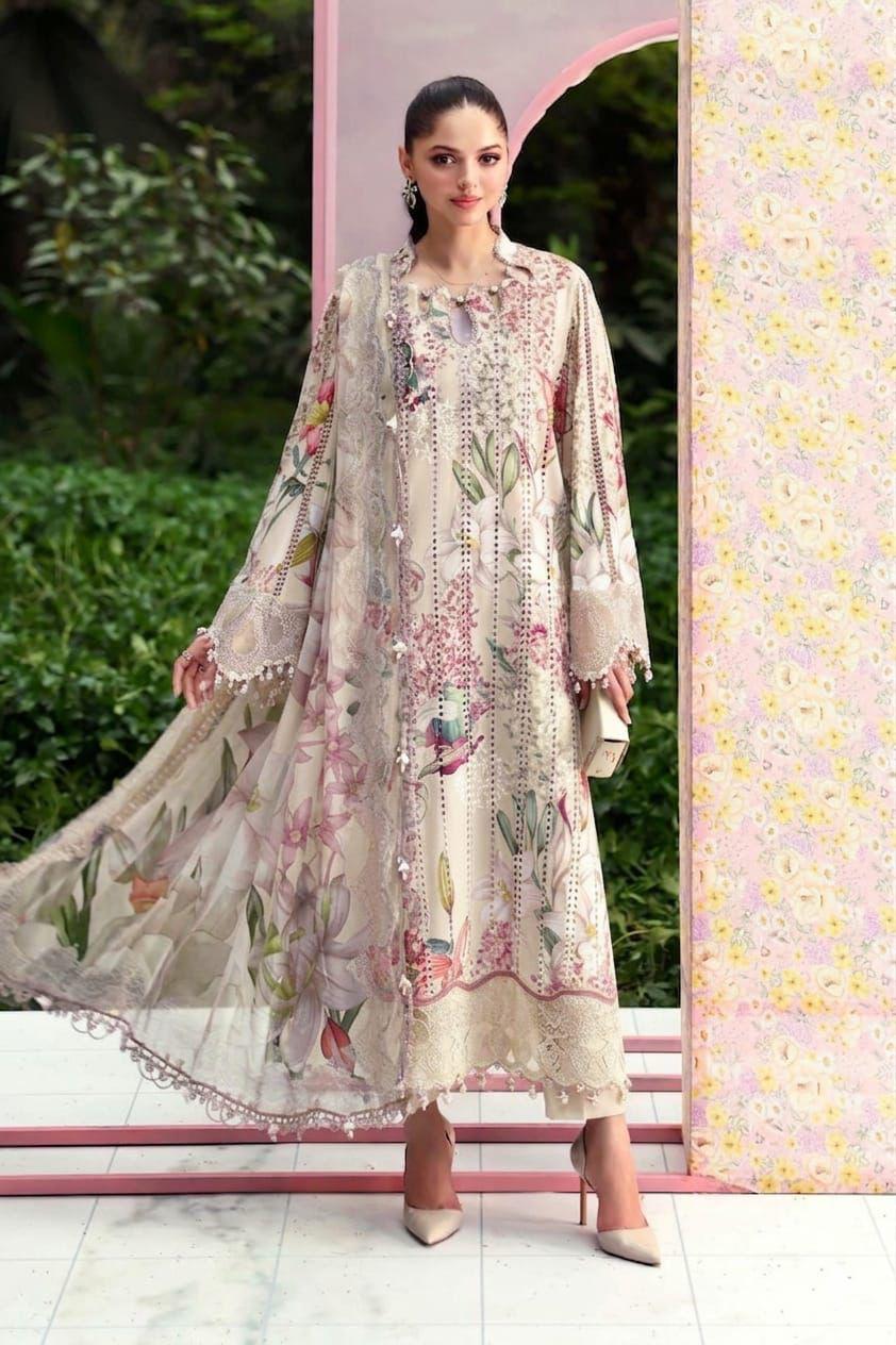 Maria B Luxury Lawn Embroidered 3 piece Unstitched / Stitched