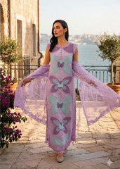 Maria B Luxury Lawn Chikan kari Embroidered 3 Piece Unstitched / Stitched