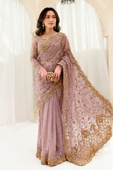 Indian Luxury Net Hand Work Embroidered Saree Unstitched / Stitched
