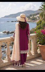 Hush-E-Suroshi Luxury Chiffon Embroidered 3 Piece Unstitched / Stitched