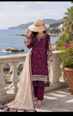 Hush-E-Suroshi Luxury Chiffon Embroidered 3 Piece Unstitched / Stitched