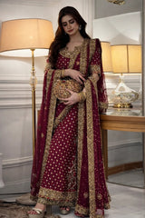 Haris Shakeel Embroidered Chiffon Collection 3 Piece Unstitched / Stitched