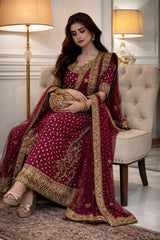 Haris Shakeel Embroidered Chiffon Collection 3 Piece Unstitched / Stitched