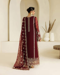 Alizeh Chiffon Embroidered & Hand Embellished 3 piece Unsitched / Stitched