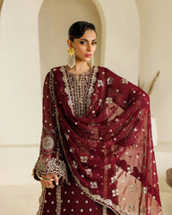 Alizeh Chiffon Embroidered & Hand Embellished 3 piece Unsitched / Stitched