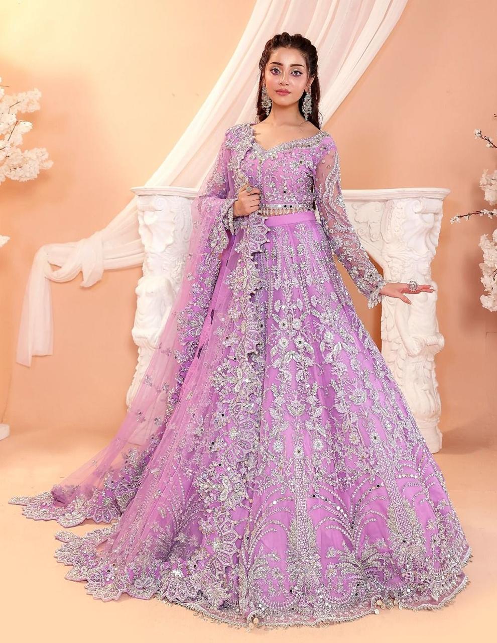 Kashees Wedding Net Maxi Collection Embroidery 3Pices Unstiched / Stitched