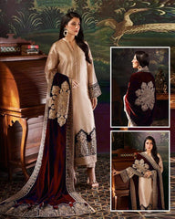 Zainab Chottani Heavy Embroidered Velvet Shawl 3 Piece Unstitched / Stitched