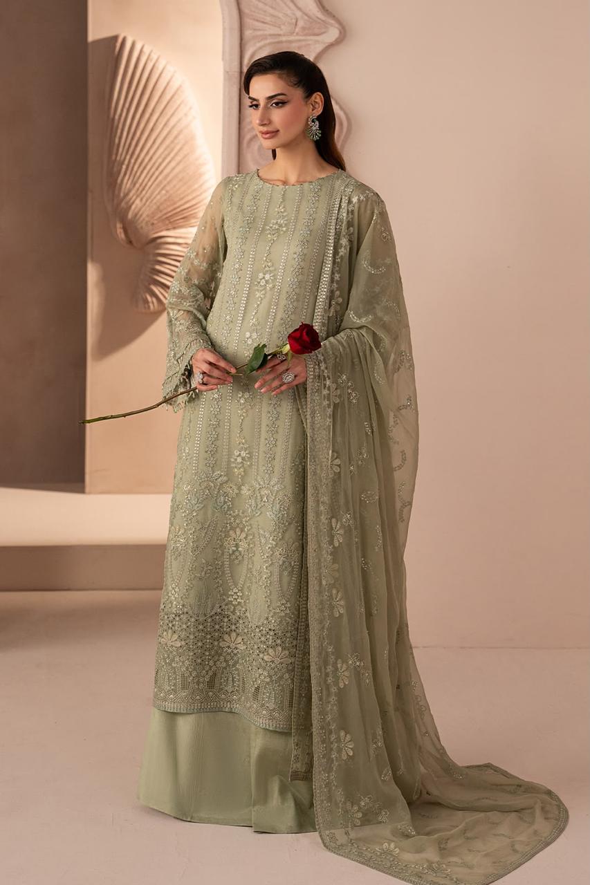 Zarish AtelierLuxury Chiffon Embroidered 3 Piece Unstitched / Stitched