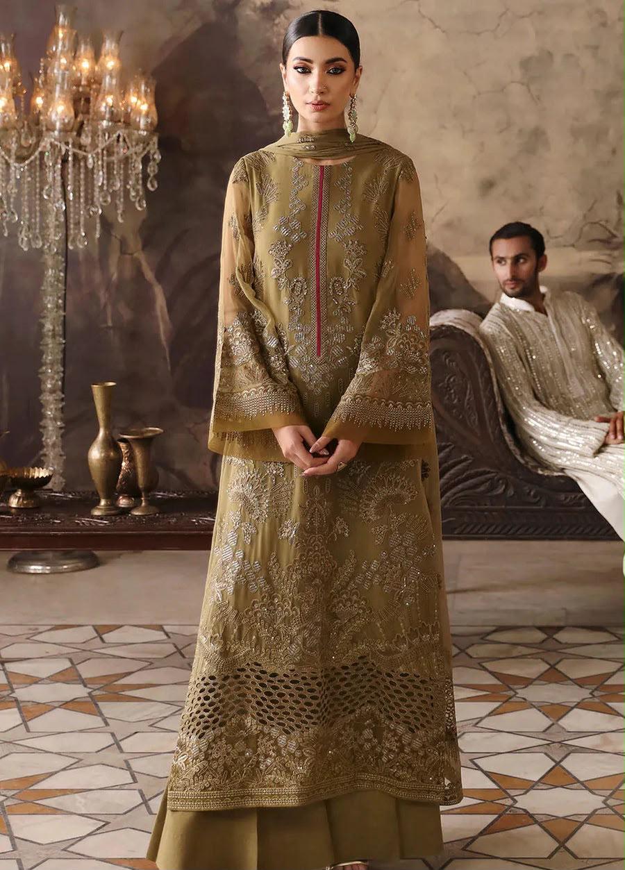 Flossie Luxury Embroidered Chiffon 3 Piece Unstitched / Stitched