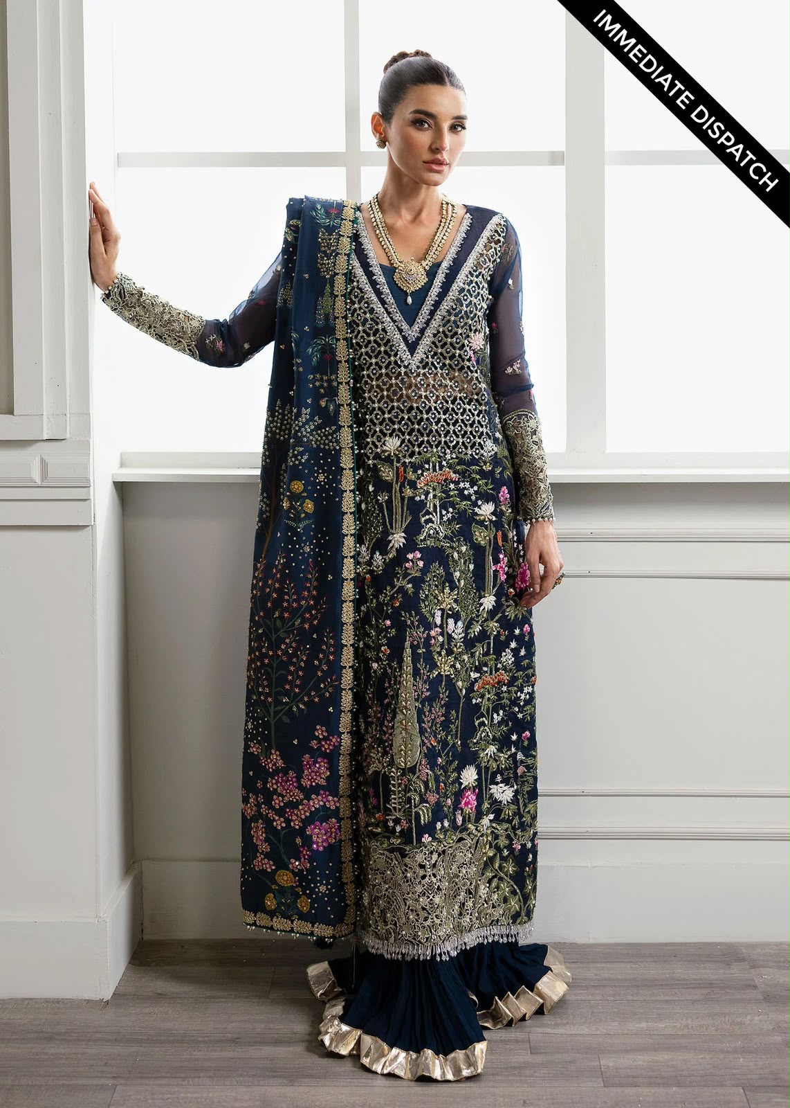Crimson Luxury Organza Dress Embroidered 3 Piece Unstitched / Stitched