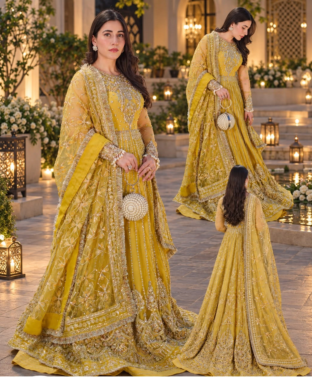 Aneela's Bridal Luxury Net Maxi Embroidered Collection 3 Piece Unstitched / Stitched