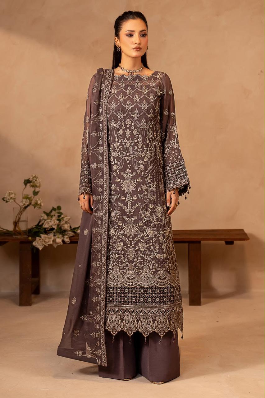 Maryams Formal Collection Chiffon Embroidery 3ps Unstitched / Stitched