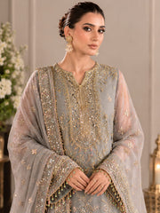 Baroque Luxury Chiffon Embroidered Dress 3 Piece Unstitched / Stitched