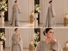 Baroque Luxury Chiffon Embroidered Dress 3 Piece Unstitched / Stitched