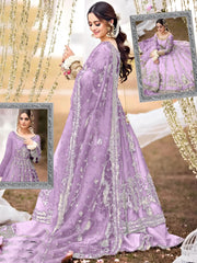 Maha Wajahat Purple Bridal Collection Net 3 Piece Unstitched