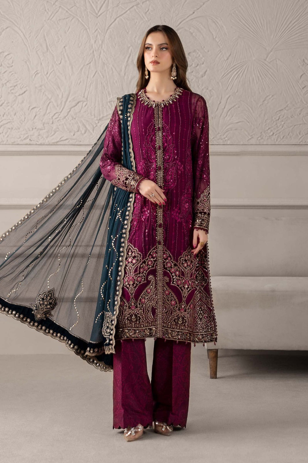 Maria B Embroidered Chiffon Collection 3 Piece Unstitched