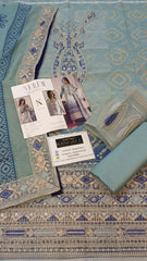 Nureh Luxury Lawn Embroidered 3 piece Unstitched / Stitched