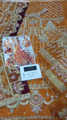 Mohsin Naveed Ranjha Zeenat Mahal Net gharara 3 Piece Unstitched / Stitched