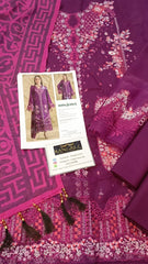 Bin Ilyas Luxury Lawn Embroidered Dress 3Piece Unstithced / Stitched