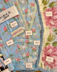 Maria B Luxury Lawn Embroidered 3 piece Unstitched / Stitched