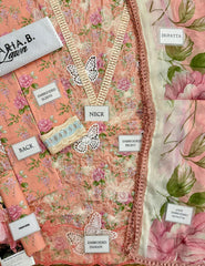 Maria B Luxury Lawn Embroidered 3 piece Unstitched / Stitched