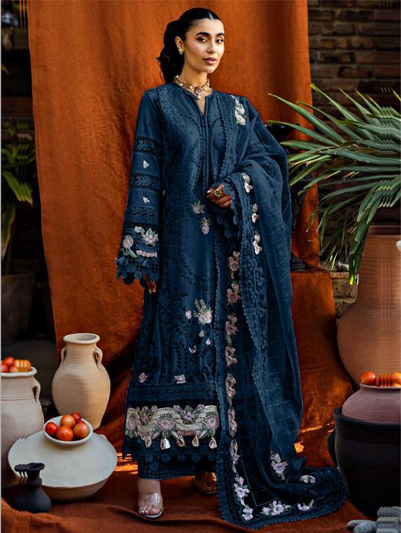 Akbar Aslam Lawn Chikan kari Embroidered 3 Piece Unstitched / Stitched