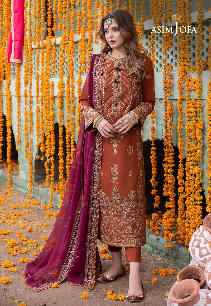 Asim Jofa Embroidered Luxury Chiffon 3 Piece Unstitched / Stitched