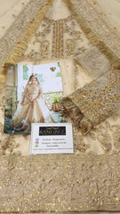 Maha Wajahat White Bridal Net Maxi 16 Kali Hania 3 Piece Unstitched / Stitched