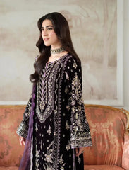 Aneela's Luxury Velvet Embroidered Collection 3 Piece Unstitched / Stitched