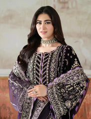 Aneela's Luxury Velvet Embroidered Collection 3 Piece Unstitched / Stitched