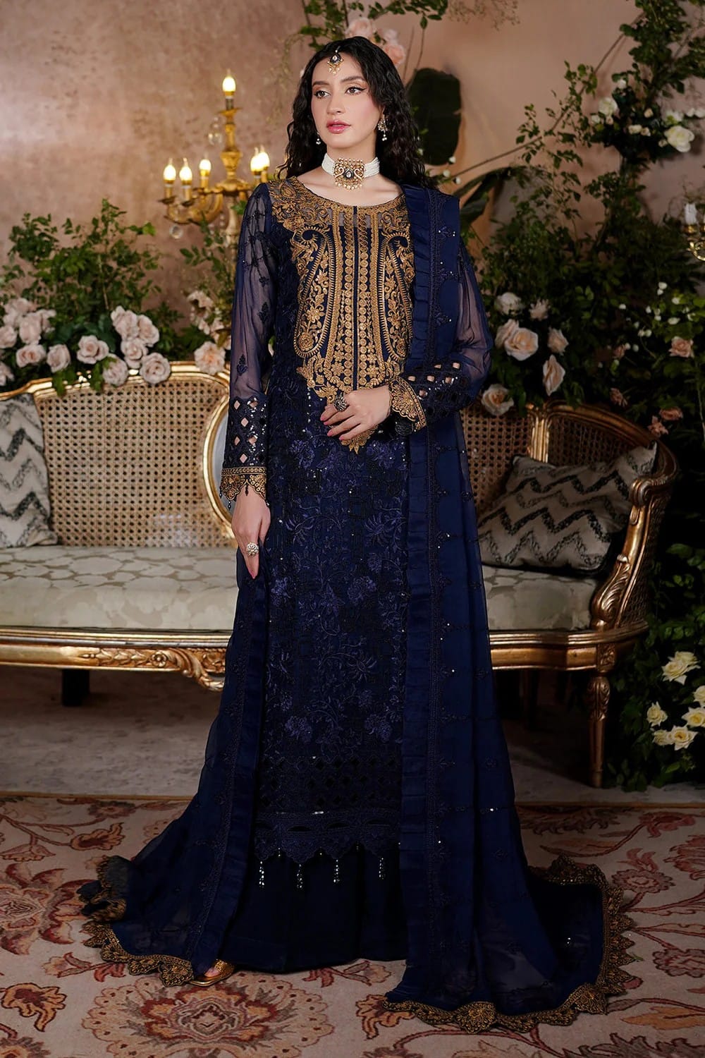 Maryams Embroidered Chiffon Wedding Collection 3 Piece Unstitched / Stitched