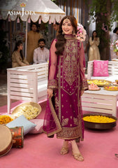Asim Jofa Luxury Chiffon Embroidered 3 piece Unstitched