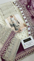 Gulaal Embroidered Wedding Collection Net 3 Piece Unstitched / Stitched