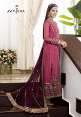 Asim Jofa Luxury Chiffon Embroidered 3 piece Unstitched