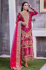 Nameera Farooq Formal Collecion Shamoz Silk Embroidery 3 piece Unstitched / Stitched