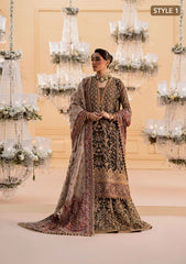 AIK Atelier Wedding Festive Unstitched Emb Organza 3Piece Unstitched / Stitched