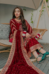 Aneela's Luxury Velvet Embroidered Collection 3 Piece Unstitched