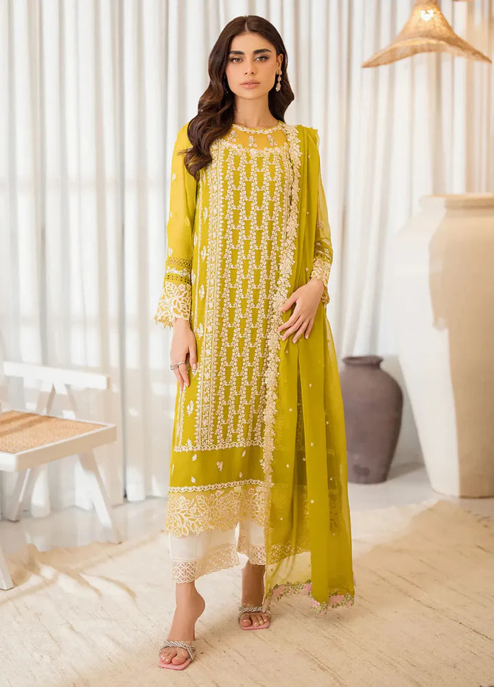 Azure Luxury Chiffon Embroidered 3 Piece Unstitched / Stitched