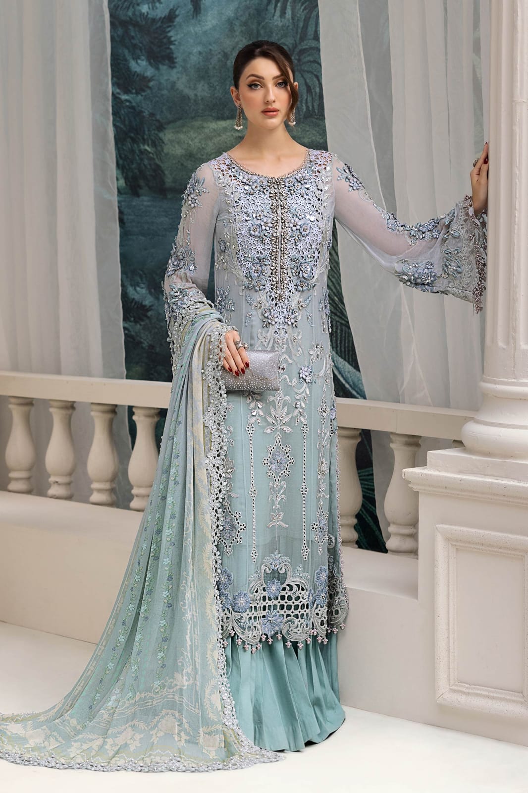 Maria B Luxury Chiffon Embroidery Collection 3 Piece Unstitched