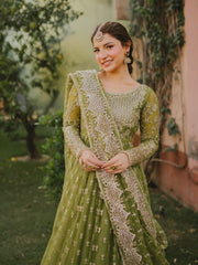 Rangrez Luxury Net Embroidered Bridal Maxi 3 Piece Unstitched / Stitched