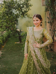 Rangrez Luxury Net Embroidered Bridal Maxi 3 Piece Unstitched / Stitched