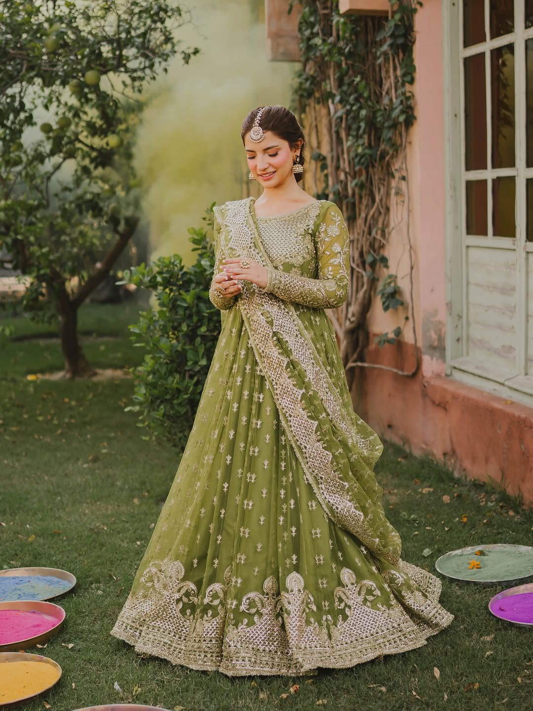 Rangrez Luxury Net Embroidered Bridal Maxi 3 Piece Unstitched / Stitched