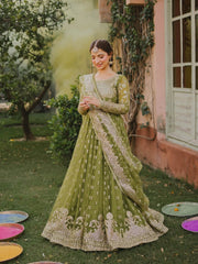 Rangrez Luxury Net Embroidered Bridal Maxi 3 Piece Unstitched / Stitched