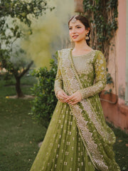 Rangrez Luxury Net Embroidered Bridal Maxi 3 Piece Unstitched / Stitched